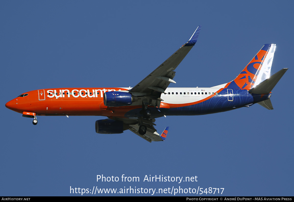 Aircraft Photo of N833SY | Boeing 737-8KN | Sun Country Airlines | AirHistory.net #548717