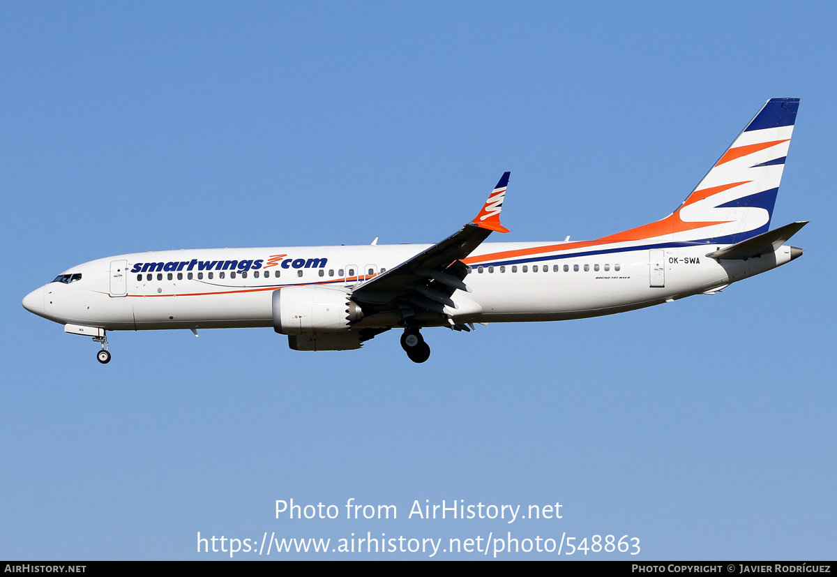 Aircraft Photo of OK-SWA | Boeing 737-8 Max 8 | Smartwings | AirHistory.net #548863