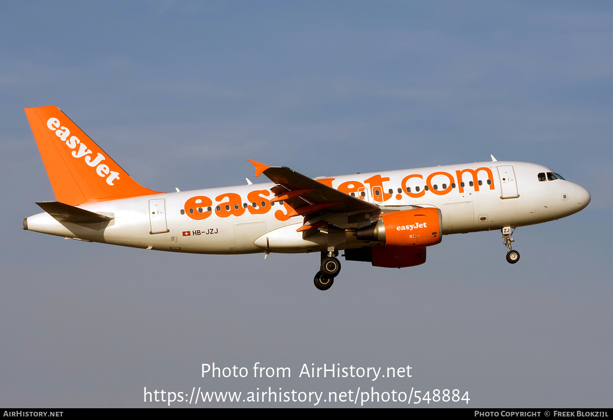 Aircraft Photo of HB-JZJ | Airbus A319-111 | EasyJet | AirHistory.net #548884