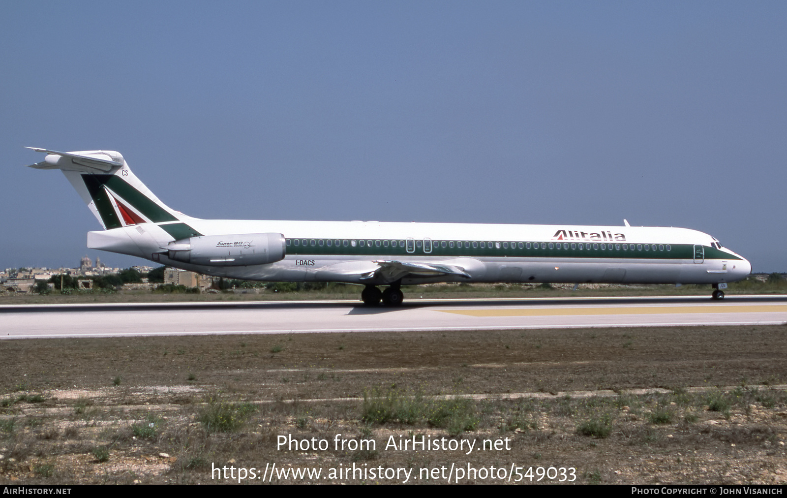 Aircraft Photo of I-DACS | McDonnell Douglas MD-82 (DC-9-82) | Alitalia | AirHistory.net #549033