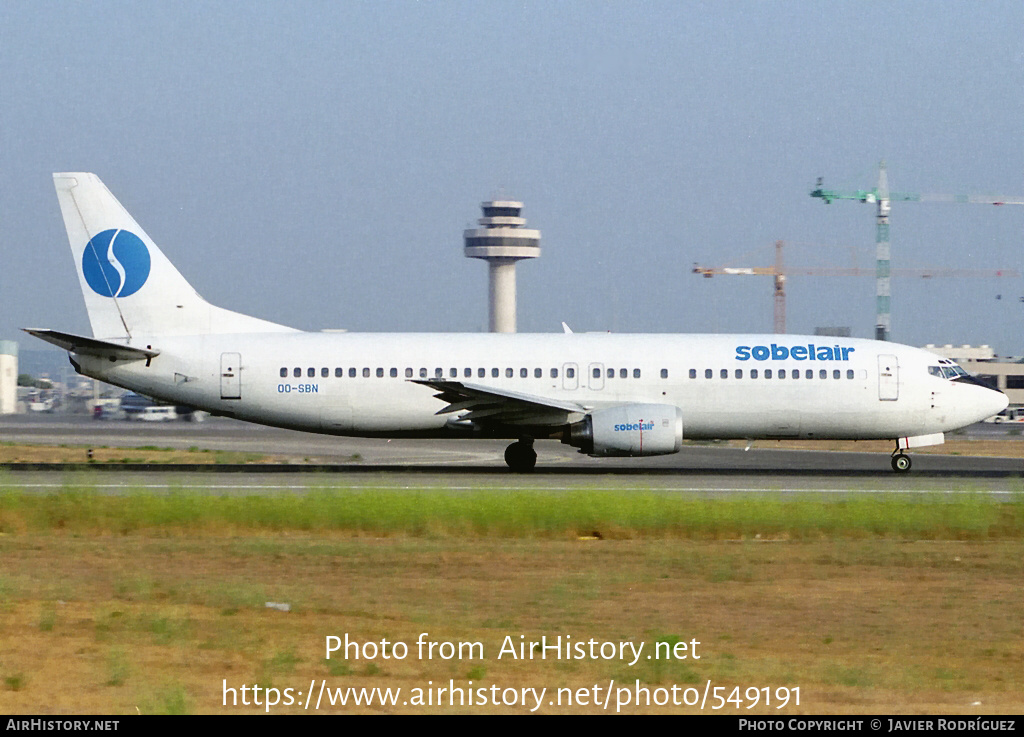 Aircraft Photo of OO-SBN | Boeing 737-4Y0 | Sobelair | AirHistory.net #549191