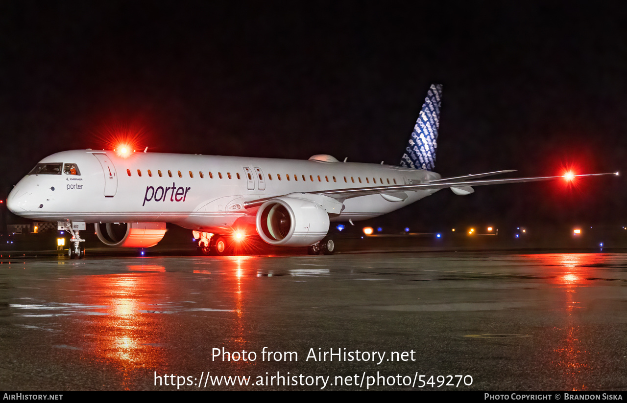 Aircraft Photo of C-GKQK | Embraer 195-E2 (ERJ-190-400) | Porter Airlines | AirHistory.net #549270
