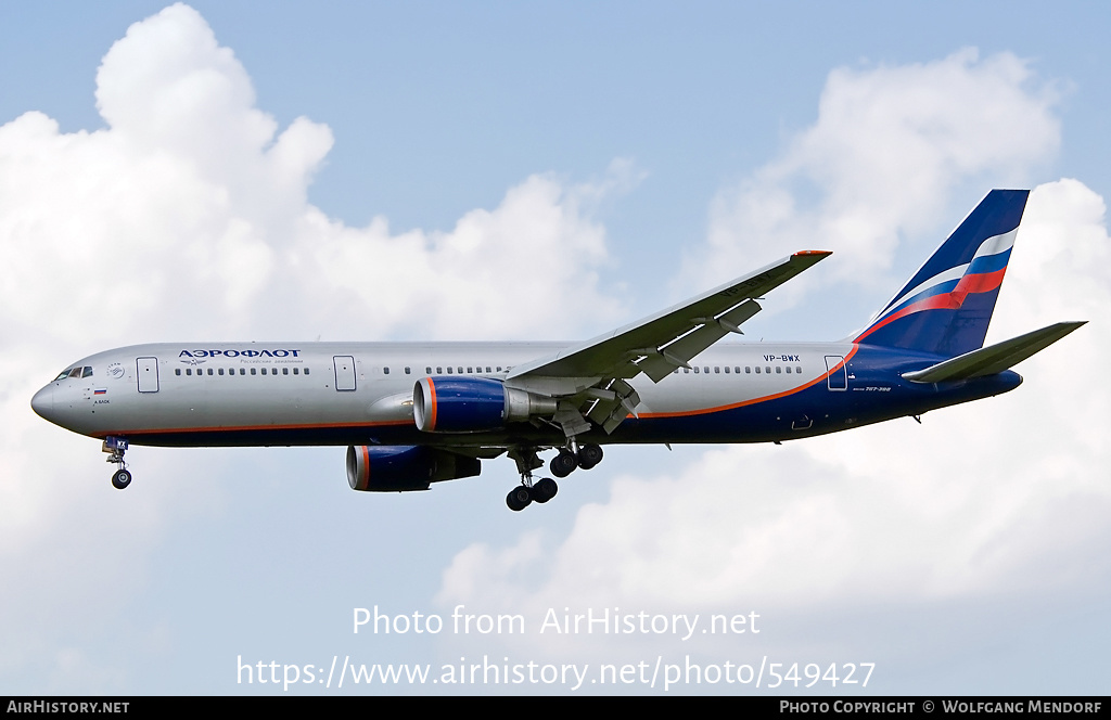 Aircraft Photo of VP-BWX | Boeing 767-306/ER | Aeroflot - Russian Airlines | AirHistory.net #549427