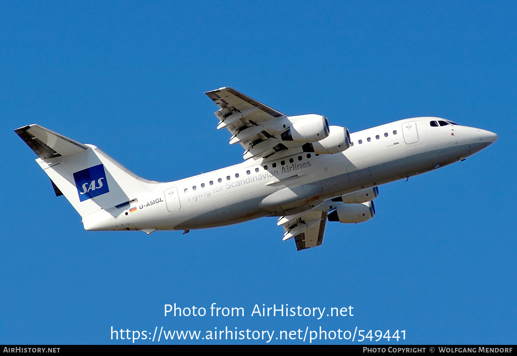 Aircraft Photo of D-AMGL | British Aerospace BAe-146-200 | Scandinavian Airlines - SAS | AirHistory.net #549441