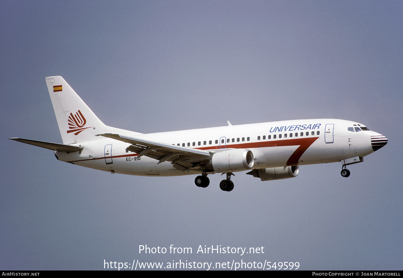 Aircraft Photo of EC-EID | Boeing 737-3T0 | Universair | AirHistory.net #549599