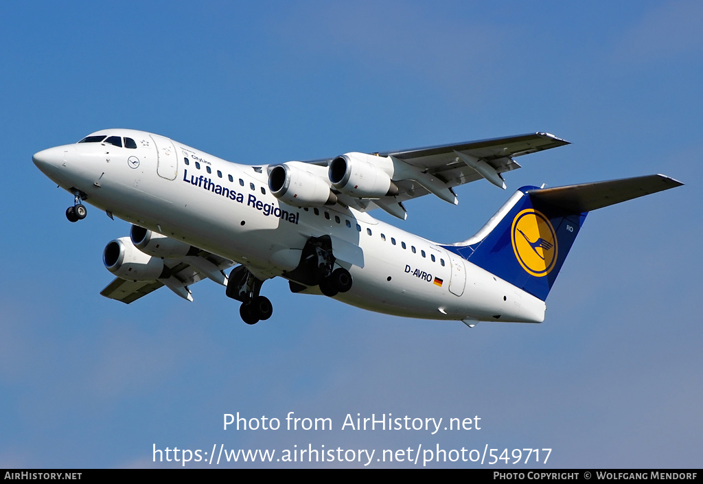 Aircraft Photo of D-AVRO | British Aerospace Avro 146-RJ85 | Lufthansa Regional | AirHistory.net #549717