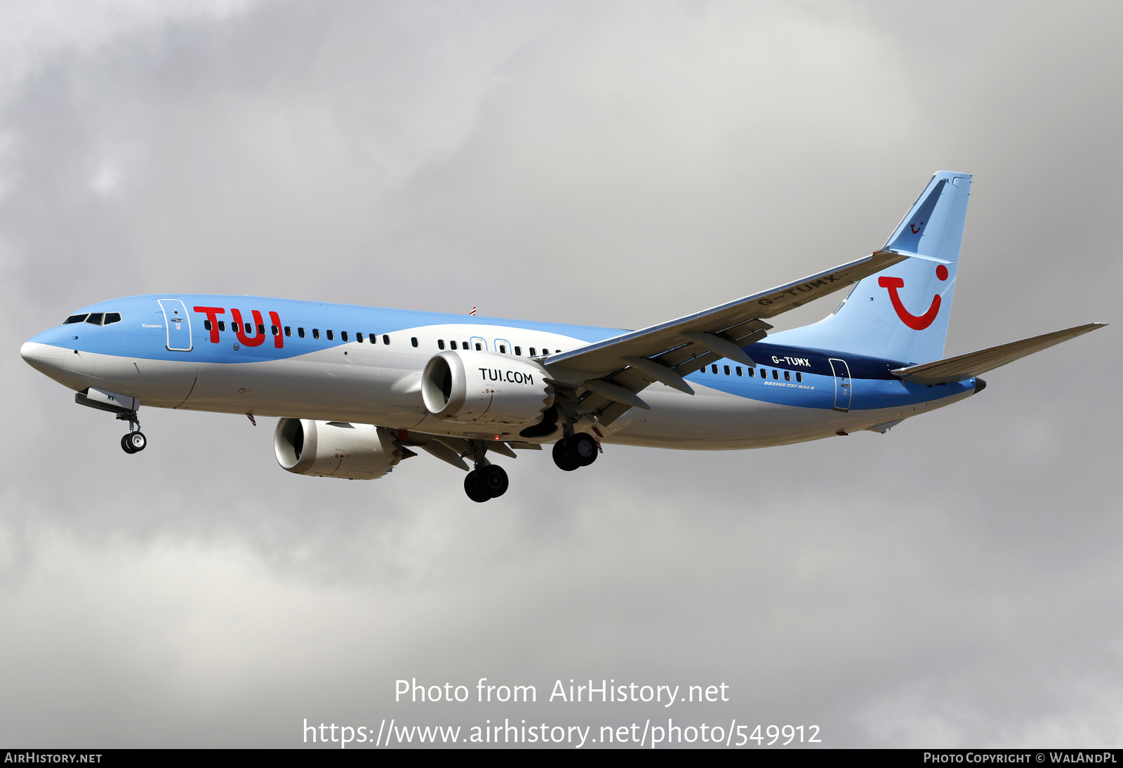 Aircraft Photo of G-TUMX | Boeing 737-8 Max 8 | TUI | AirHistory.net #549912