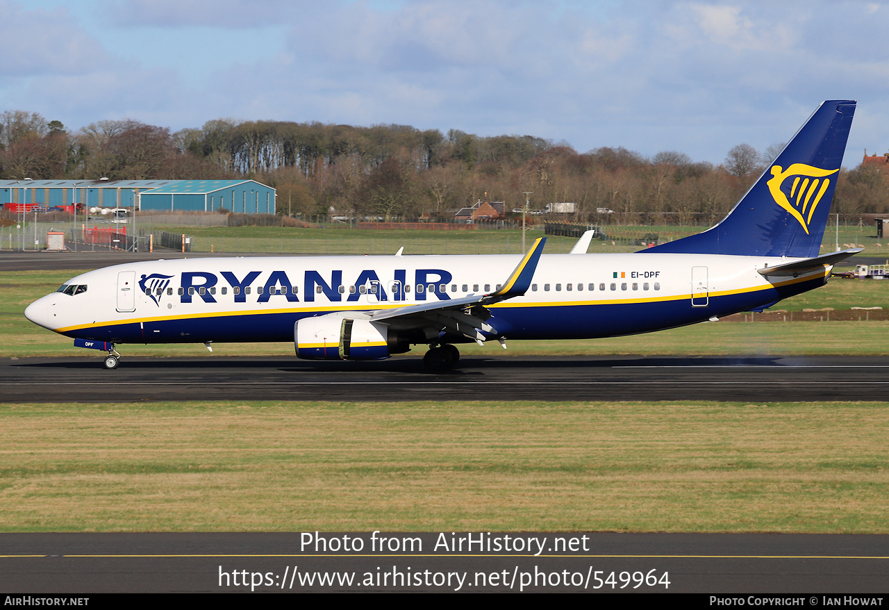 Aircraft Photo of EI-DPF | Boeing 737-8AS | Ryanair | AirHistory.net #549964