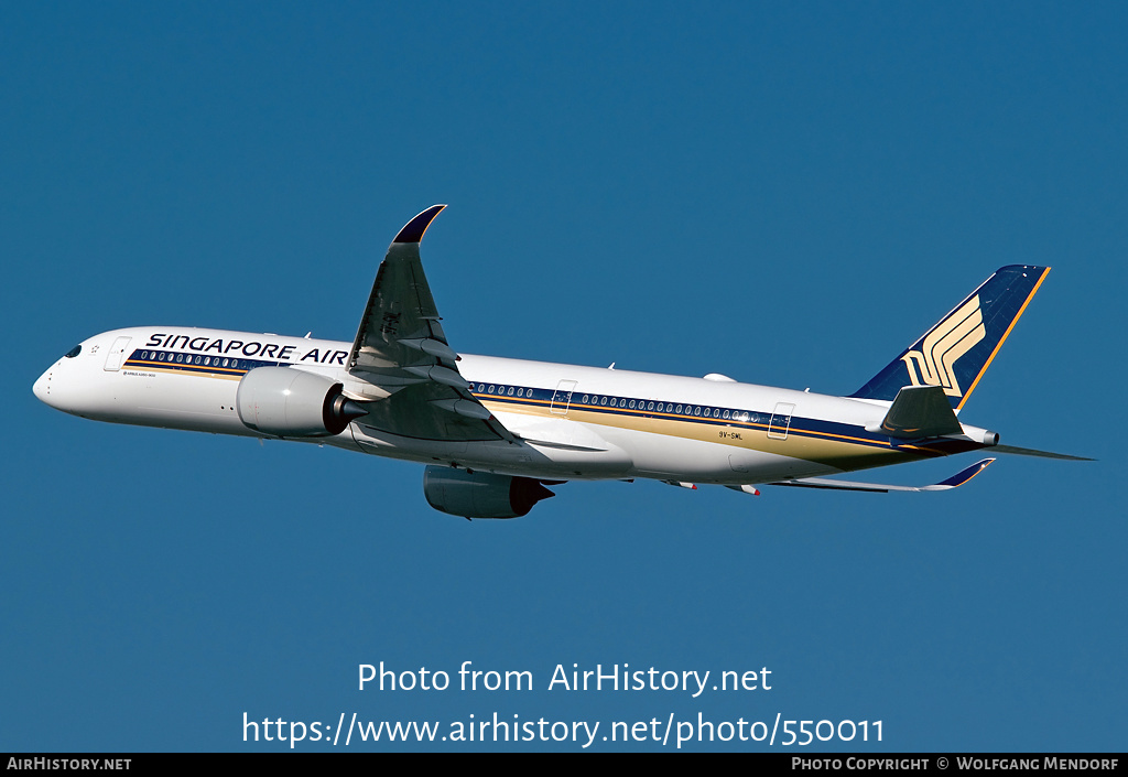 Aircraft Photo of 9V-SML | Airbus A350-941 | Singapore Airlines | AirHistory.net #550011