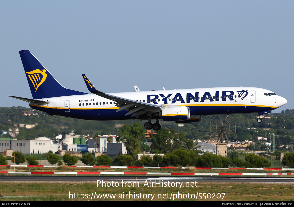 Aircraft Photo of EI-FRB | Boeing 737-8AS | Ryanair | AirHistory.net #550207