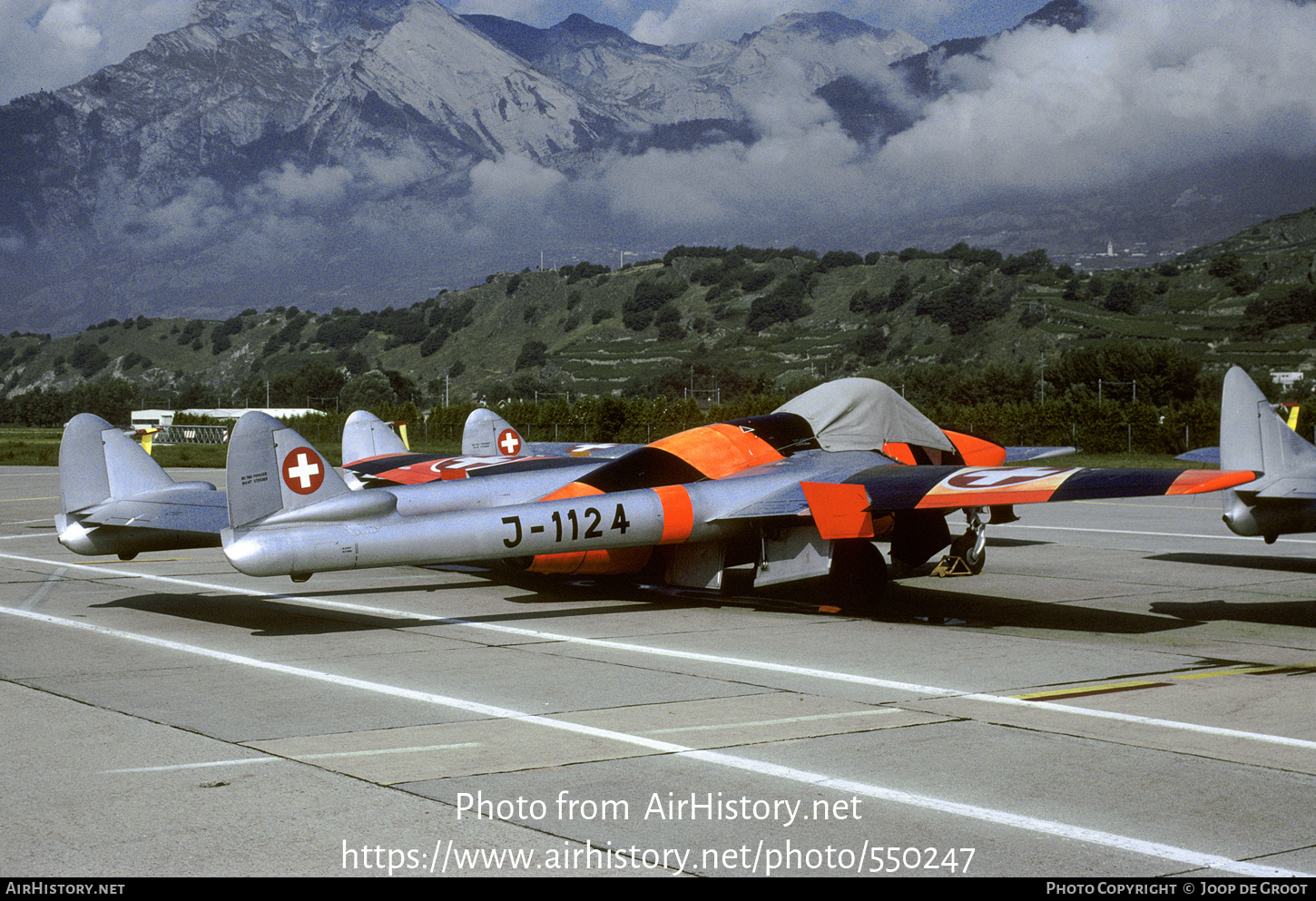 Aircraft Photo of J-1124 | De Havilland D.H. 100 Vampire FB6 | Switzerland - Air Force | AirHistory.net #550247