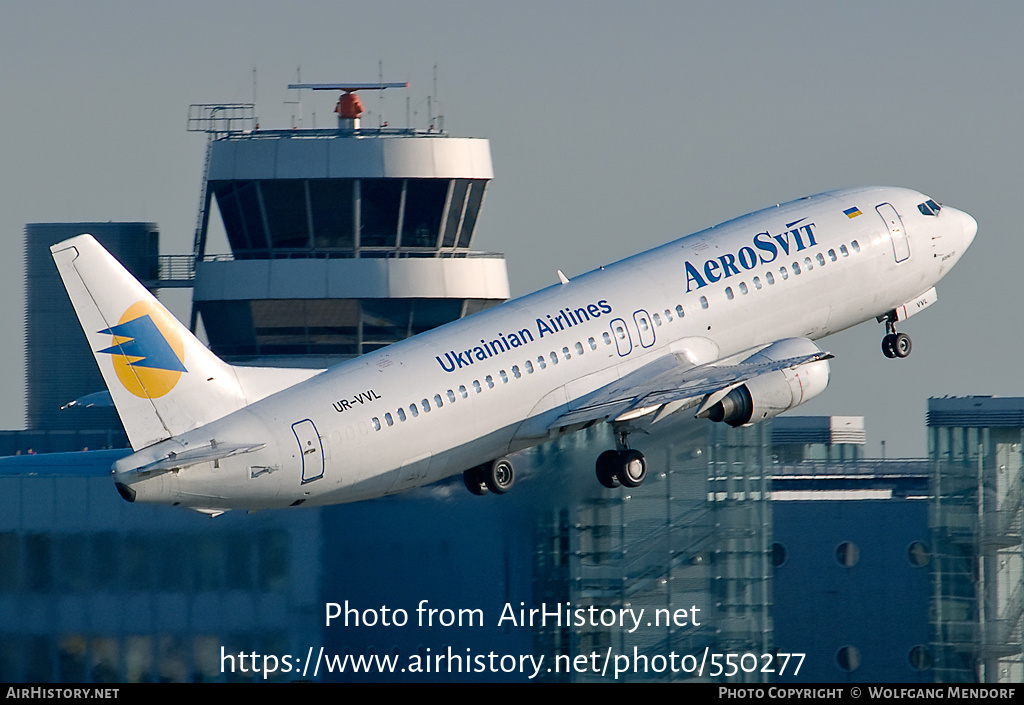 Aircraft Photo of UR-VVL | Boeing 737-448 | AeroSvit Ukrainian Airlines | AirHistory.net #550277