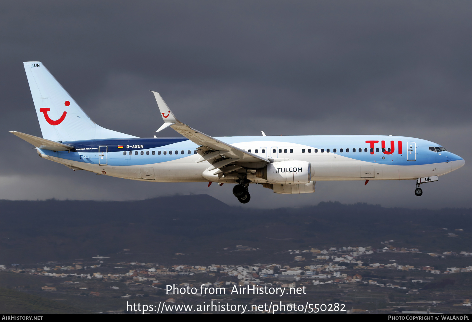 Aircraft Photo of D-ASUN | Boeing 737-8BK | TUI | AirHistory.net #550282