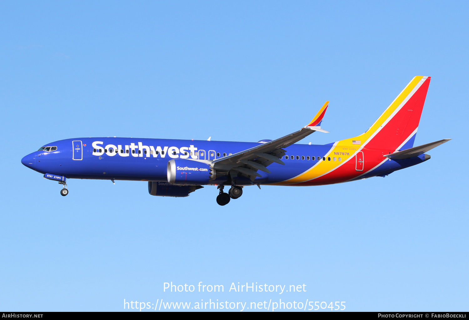 Aircraft Photo of N8787K | Boeing 737-8 Max 8 | Southwest Airlines | AirHistory.net #550455