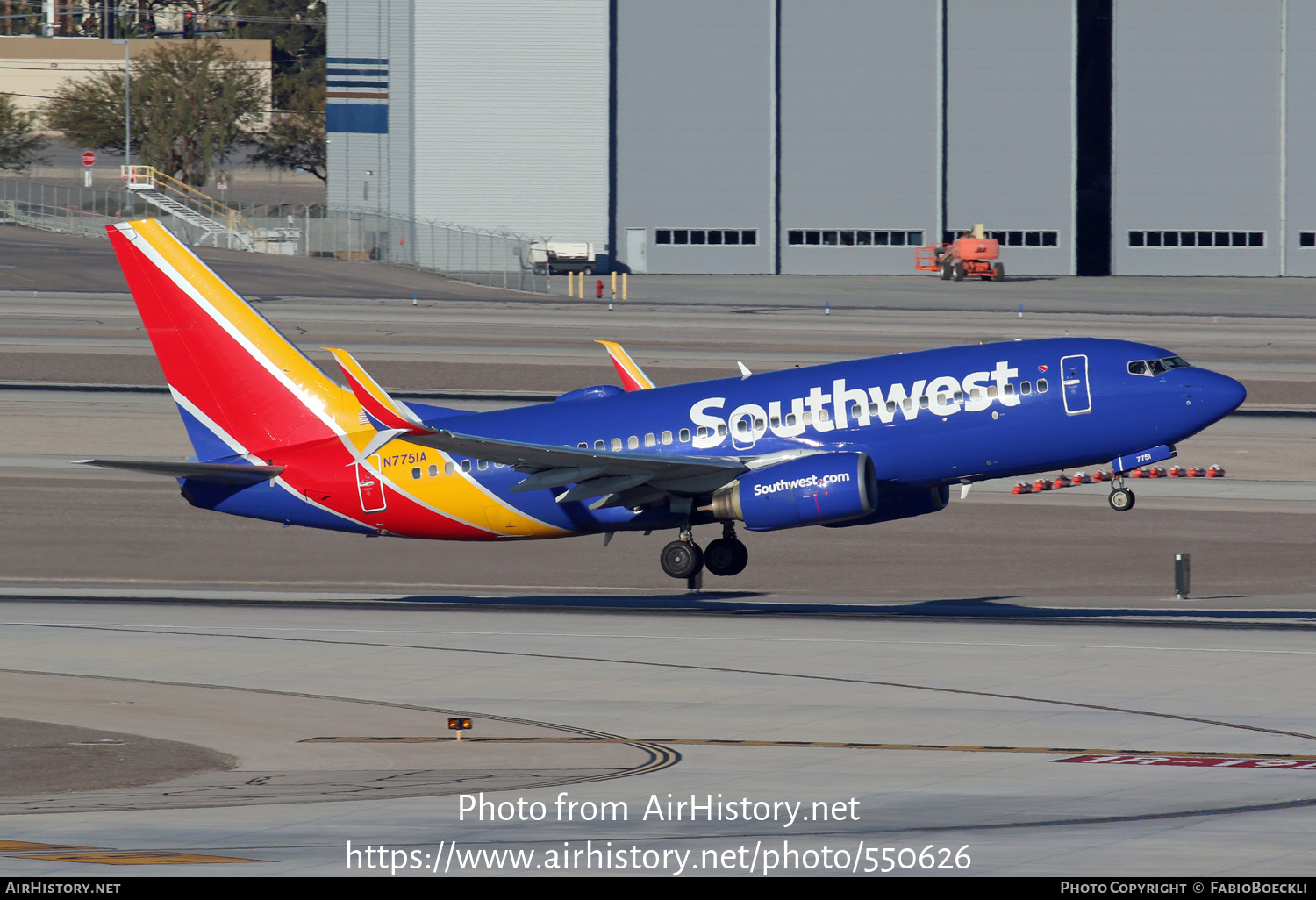 Aircraft Photo of N7751A | Boeing 737-7BD | Southwest Airlines | AirHistory.net #550626