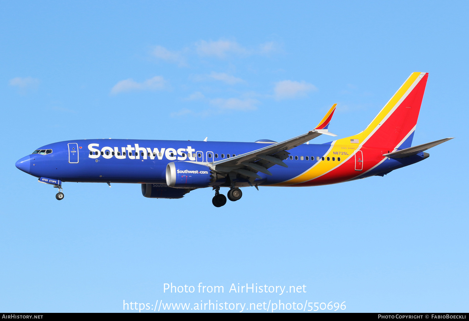 Aircraft Photo of N8725L | Boeing 737-8 Max 8 | Southwest Airlines | AirHistory.net #550696