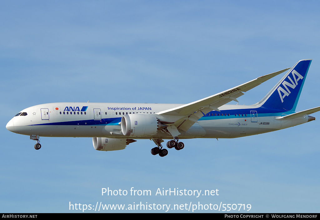 Aircraft Photo of JA828A | Boeing 787-8 Dreamliner | All Nippon Airways - ANA | AirHistory.net #550719