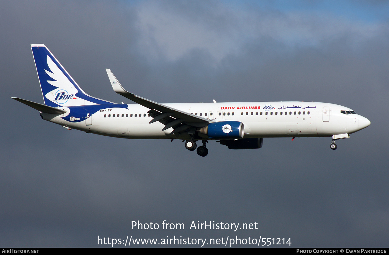 Aircraft Photo of OM-IEX | Boeing 737-8BK | Badr Airlines - BDR ...