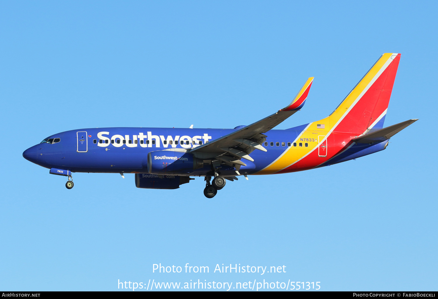 Aircraft Photo of N7833A | Boeing 737-79P | Southwest Airlines | AirHistory.net #551315