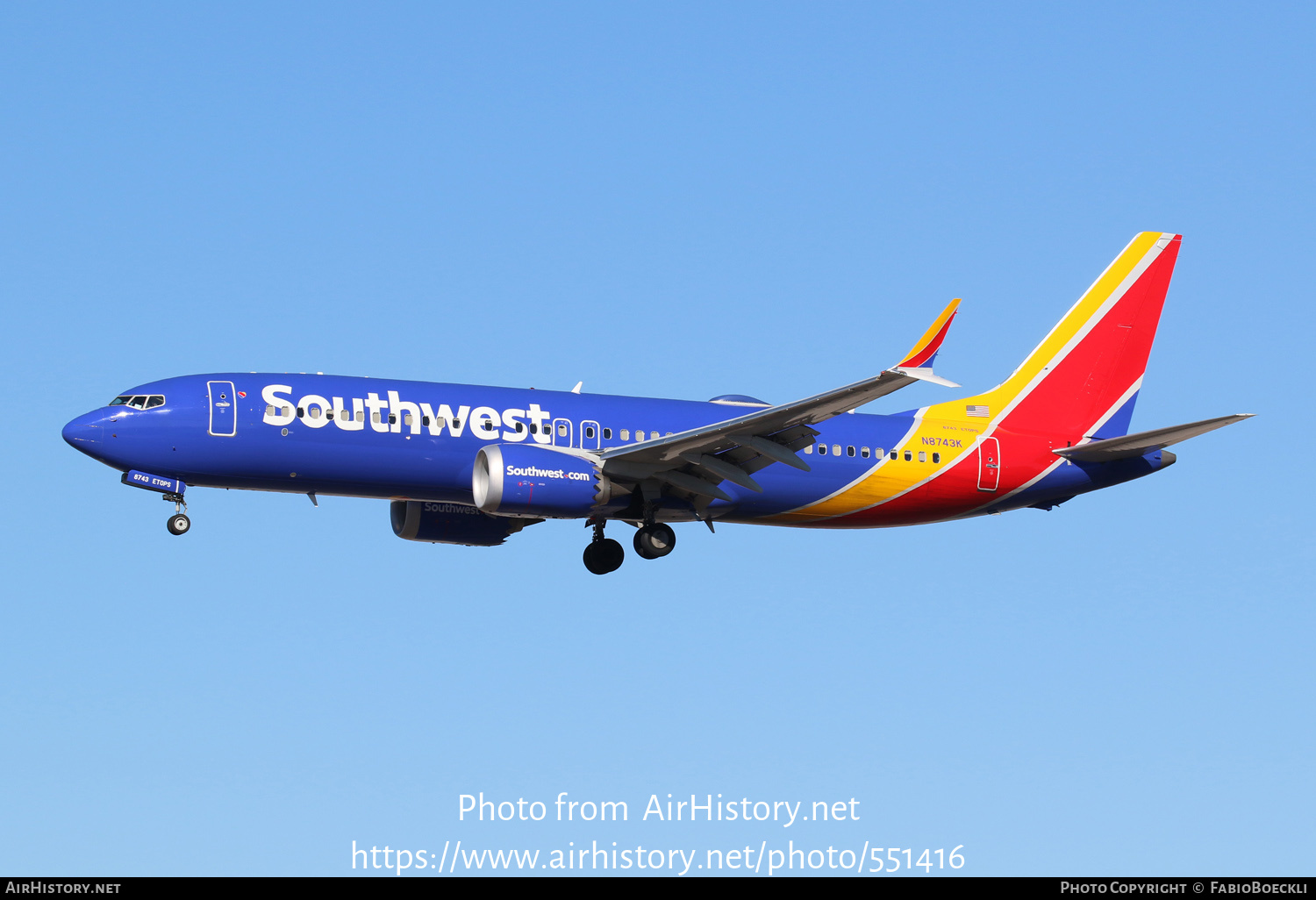 Aircraft Photo of N8743K | Boeing 737-8 Max 8 | Southwest Airlines | AirHistory.net #551416