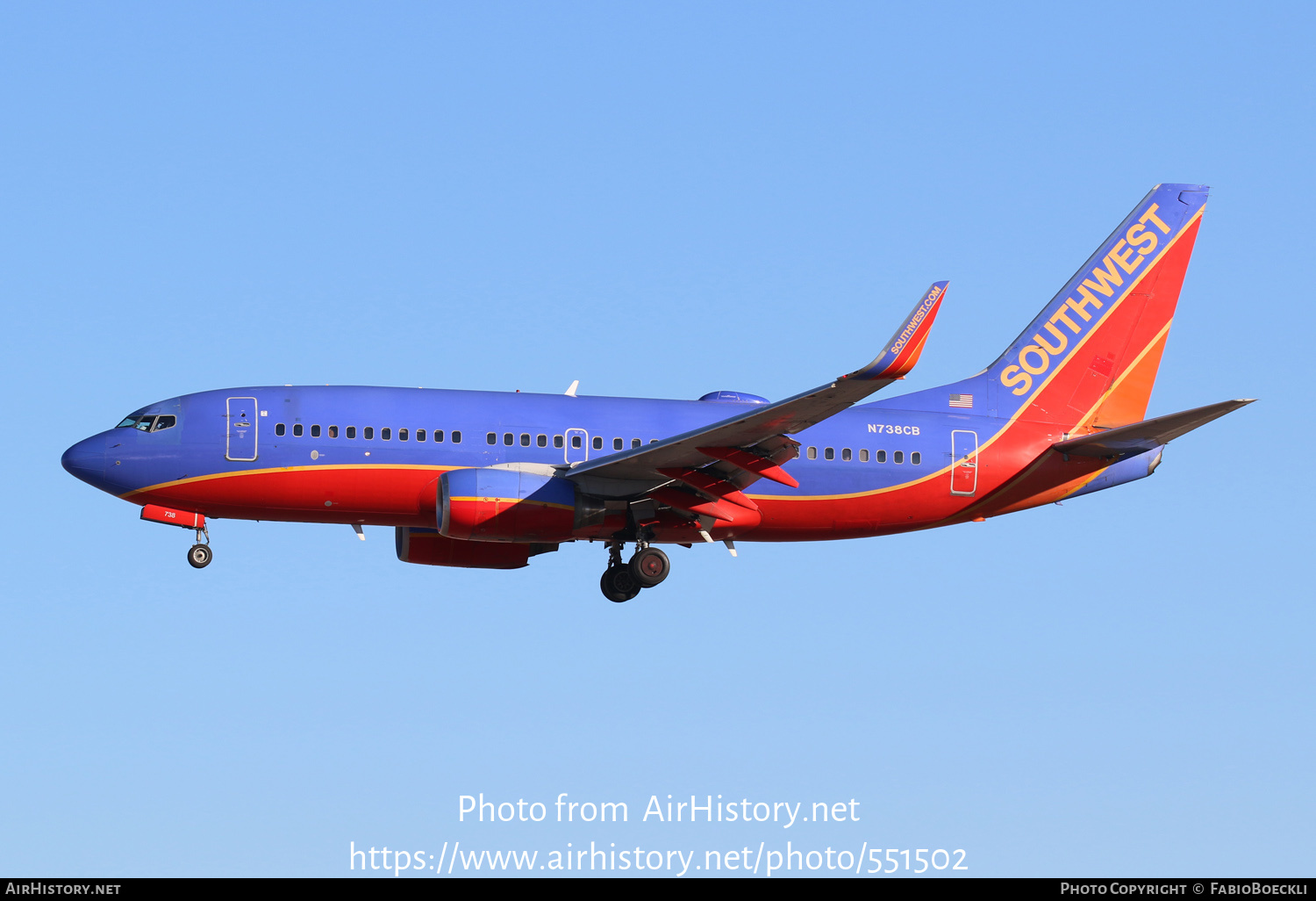 Aircraft Photo of N738CB | Boeing 737-7H4 | Southwest Airlines | AirHistory.net #551502