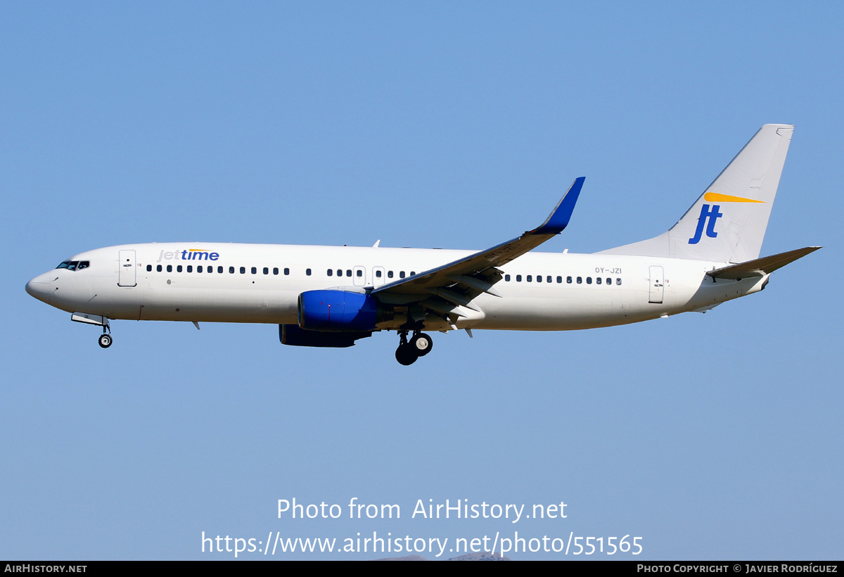 Aircraft Photo of OY-JZI | Boeing 737-83N | Jettime | AirHistory.net #551565