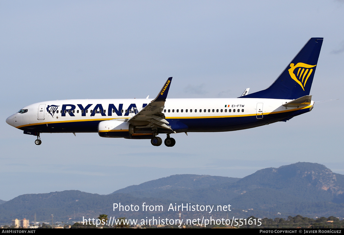 Aircraft Photo of EI-FTW | Boeing 737-800 | Ryanair | AirHistory.net #551615