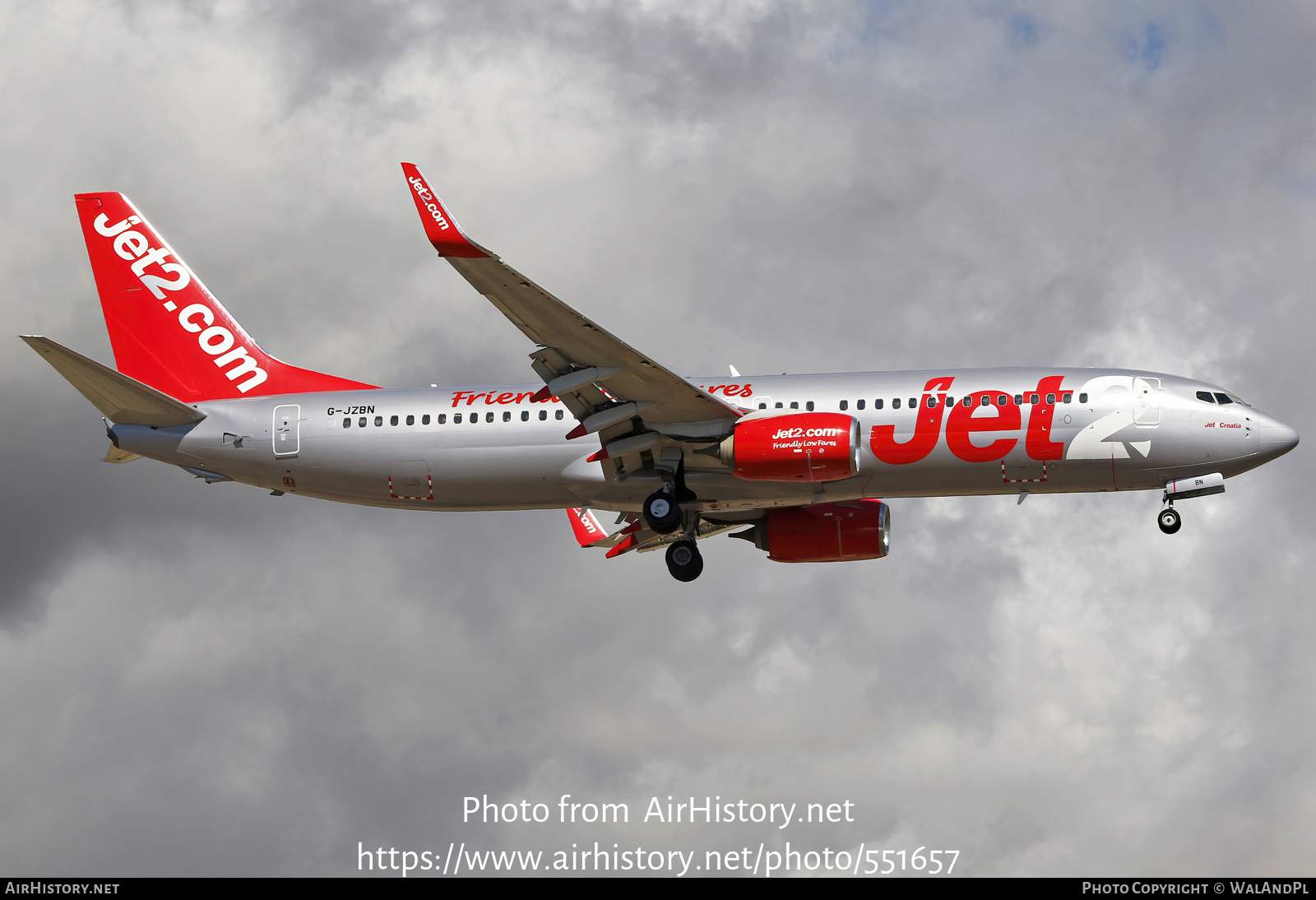 Aircraft Photo of G-JZBN | Boeing 737-800 | Jet2 | AirHistory.net #551657