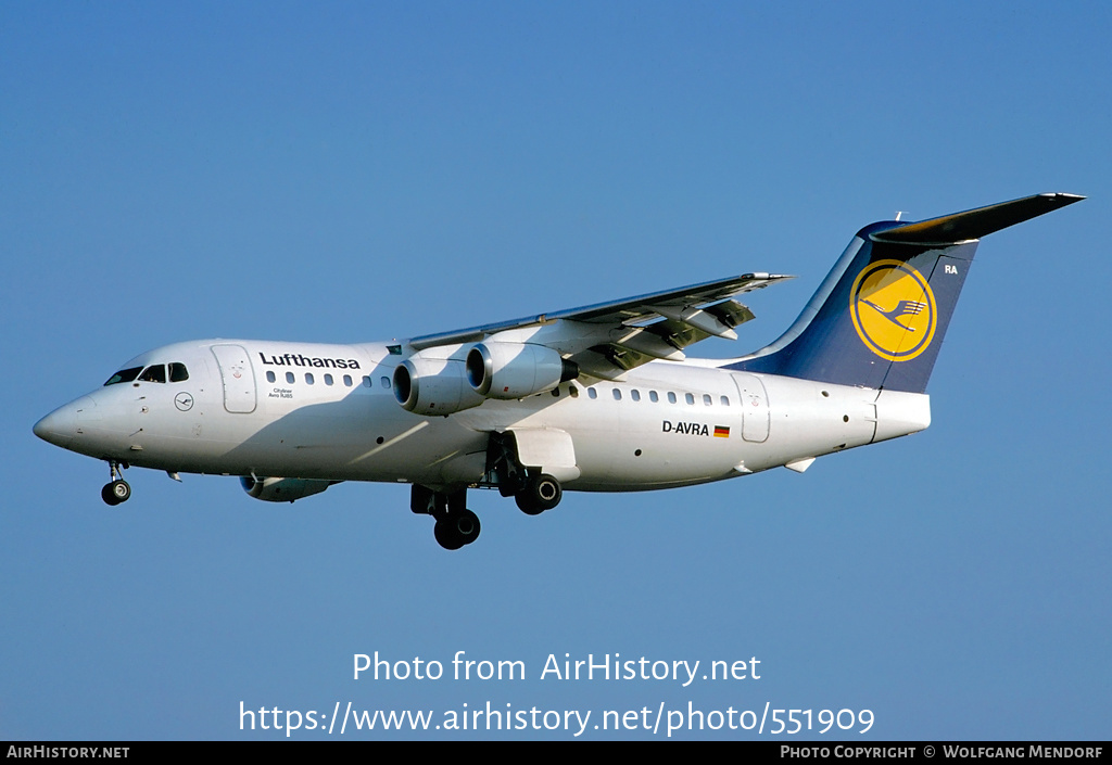 Aircraft Photo of D-AVRA | British Aerospace Avro 146-RJ85 | Lufthansa | AirHistory.net #551909