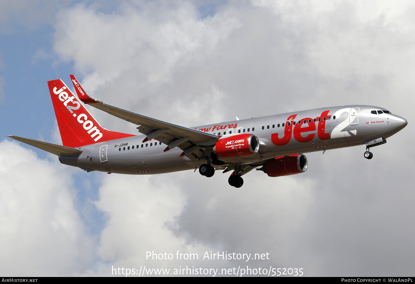 Aircraft Photo of G-JZHR | Boeing 737-800 | Jet2 | AirHistory.net #552035