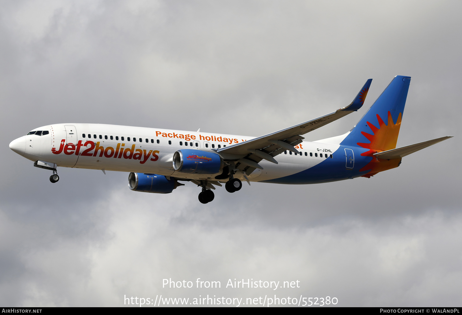 Aircraft Photo of G-JZHL | Boeing 737-800 | Jet2 Holidays | AirHistory.net #552380