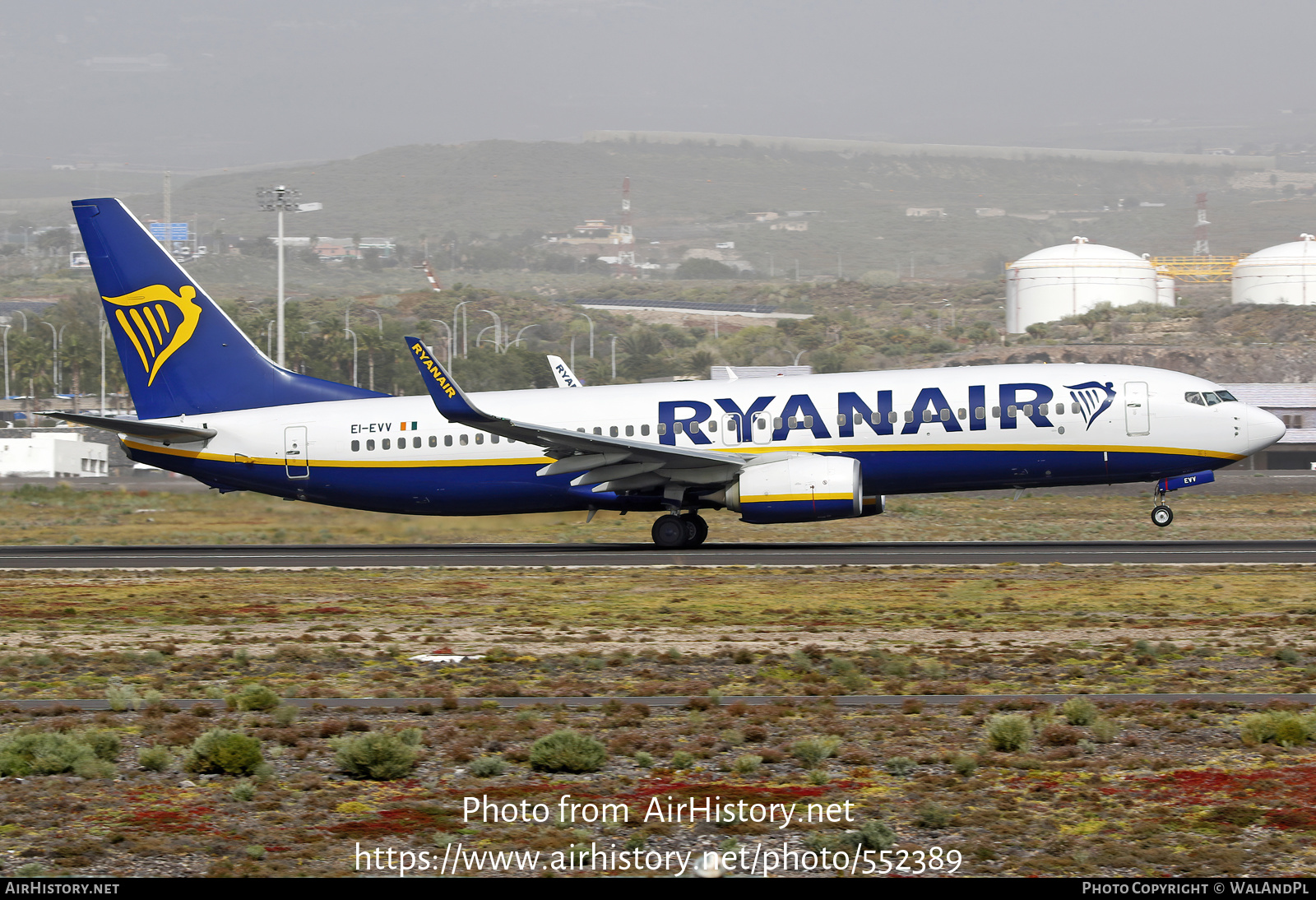 Aircraft Photo of EI-EVV | Boeing 737-8AS | Ryanair | AirHistory.net #552389