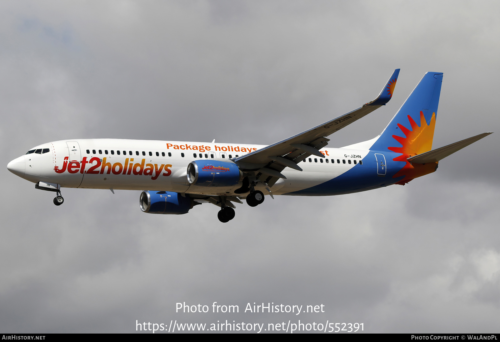 Aircraft Photo of G-JZHN | Boeing 737-800 | Jet2 Holidays | AirHistory.net #552391