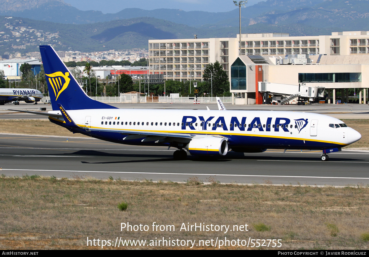 Aircraft Photo of EI-GDY | Boeing 737-800 | Ryanair | AirHistory.net #552755