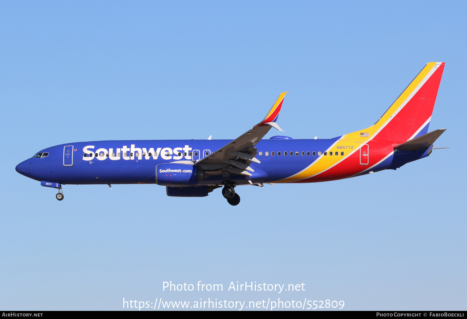 Aircraft Photo of N8577Z | Boeing 737-800 | Southwest Airlines | AirHistory.net #552809