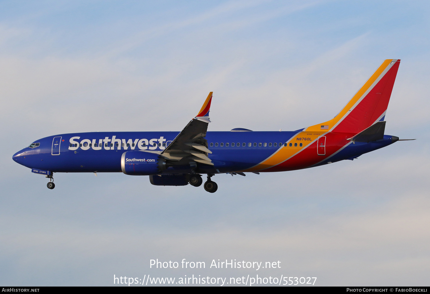 Aircraft Photo of N8760L | Boeing 737-8 Max 8 | Southwest Airlines | AirHistory.net #553027