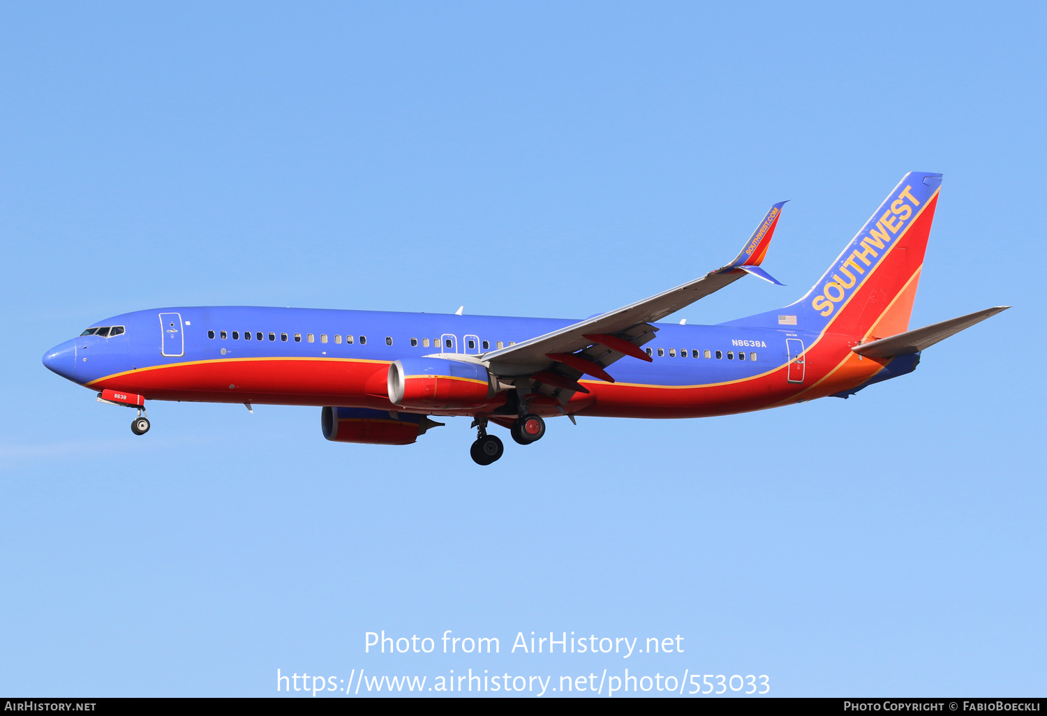 Aircraft Photo of N8638A | Boeing 737-8H4 | Southwest Airlines | AirHistory.net #553033