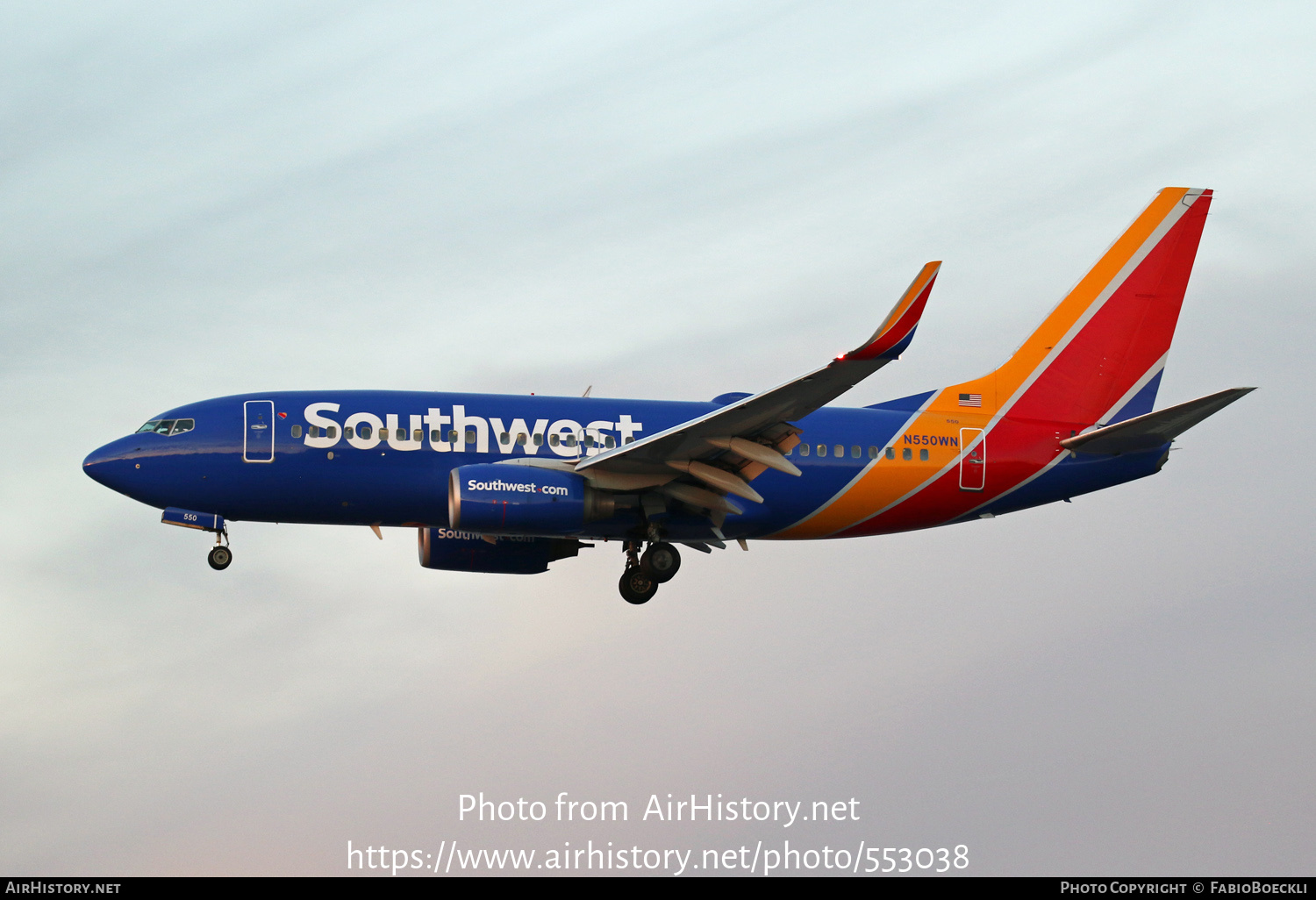 Aircraft Photo of N550WN | Boeing 737-76Q | Southwest Airlines | AirHistory.net #553038