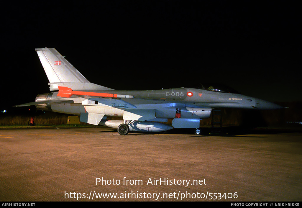 Aircraft Photo of E-006 | General Dynamics F-16AM Fighting Falcon | Denmark - Air Force | AirHistory.net #553406