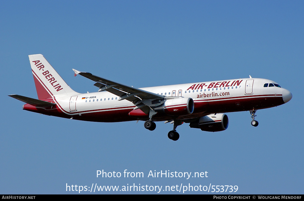 Aircraft Photo of D-ABDA | Airbus A320-214 | Air Berlin | AirHistory.net #553739