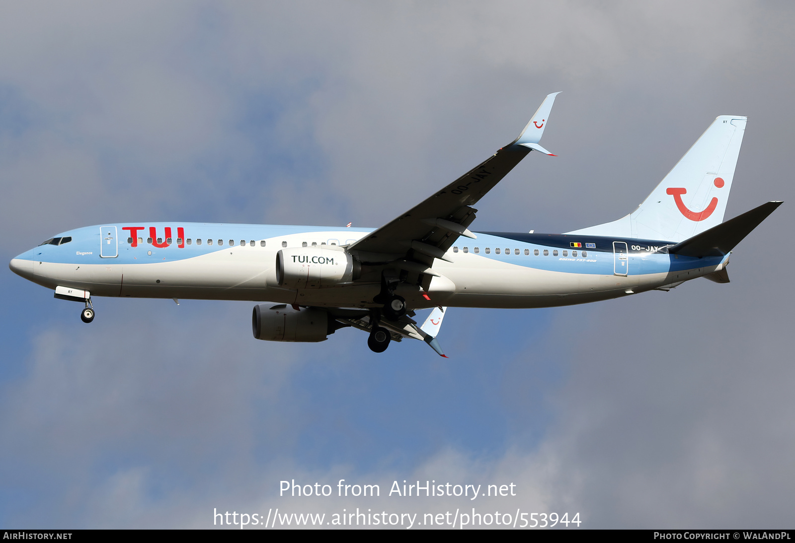 Aircraft Photo of OO-JAY | Boeing 737-8K5 | TUI | AirHistory.net #553944