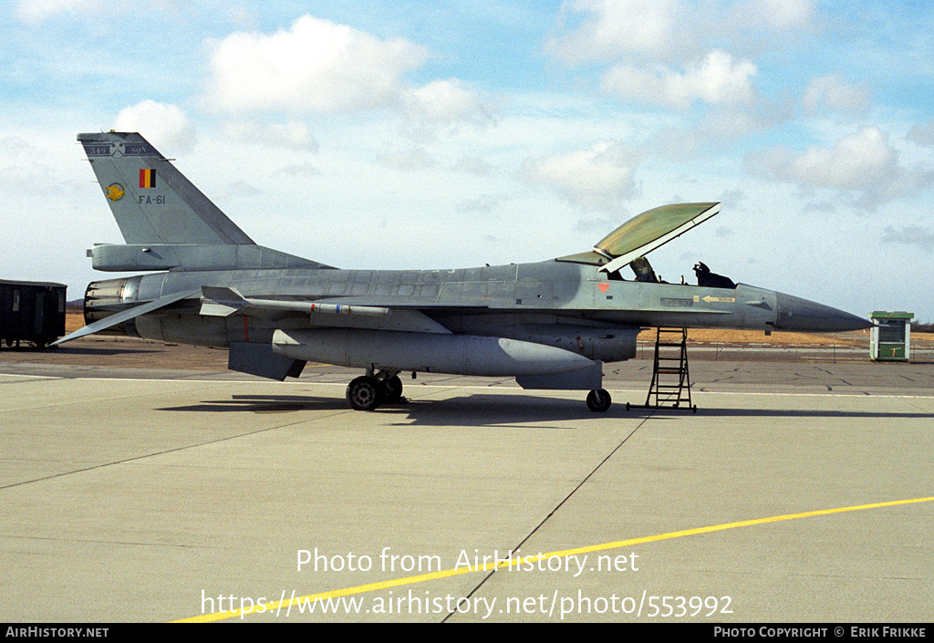 Aircraft Photo of FA-61 | General Dynamics F-16A Fighting Falcon | Belgium - Air Force | AirHistory.net #553992