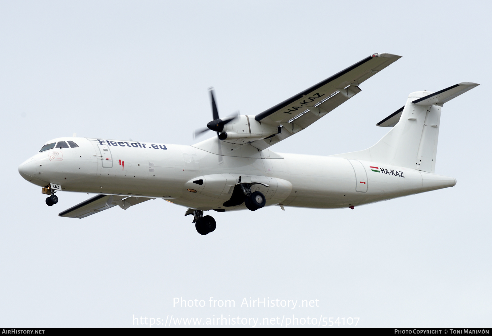 Aircraft Photo of HA-KAZ | ATR ATR-72-201/F | Fleet Air | AirHistory.net #554107