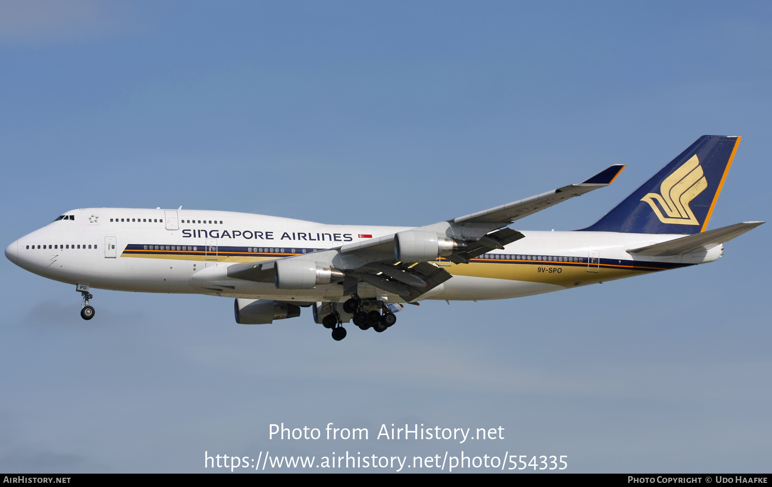 Aircraft Photo of 9V-SPO | Boeing 747-412 | Singapore Airlines | AirHistory.net #554335