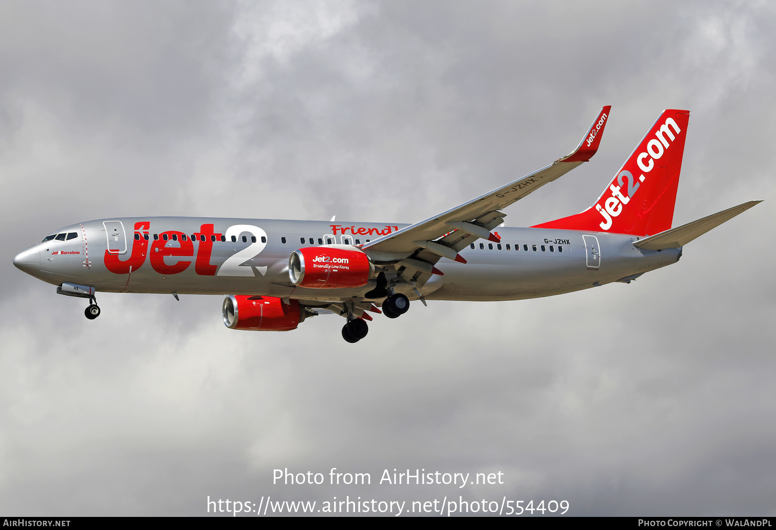 Aircraft Photo of G-JZHX | Boeing 737-800 | Jet2 | AirHistory.net #554409