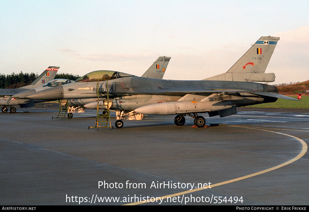 Aircraft Photo of FA98 | General Dynamics F-16A Fighting Falcon | Belgium - Air Force | AirHistory.net #554494