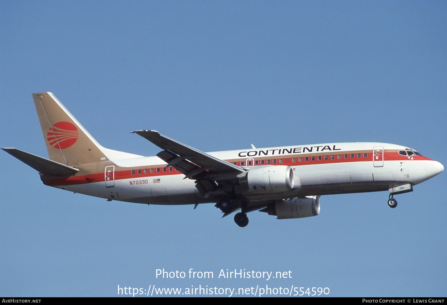 Aircraft Photo of N70330 | Boeing 737-3T0 | Continental Airlines | AirHistory.net #554590