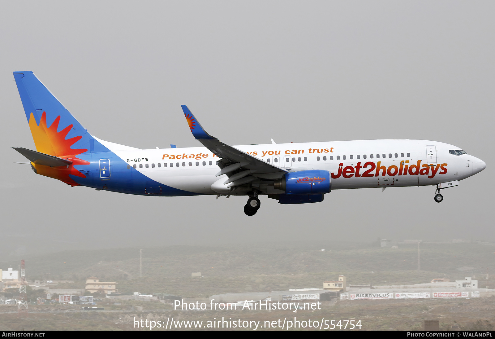 Aircraft Photo of G-GDFW | Boeing 737-8K5 | Jet2 Holidays | AirHistory.net #554754