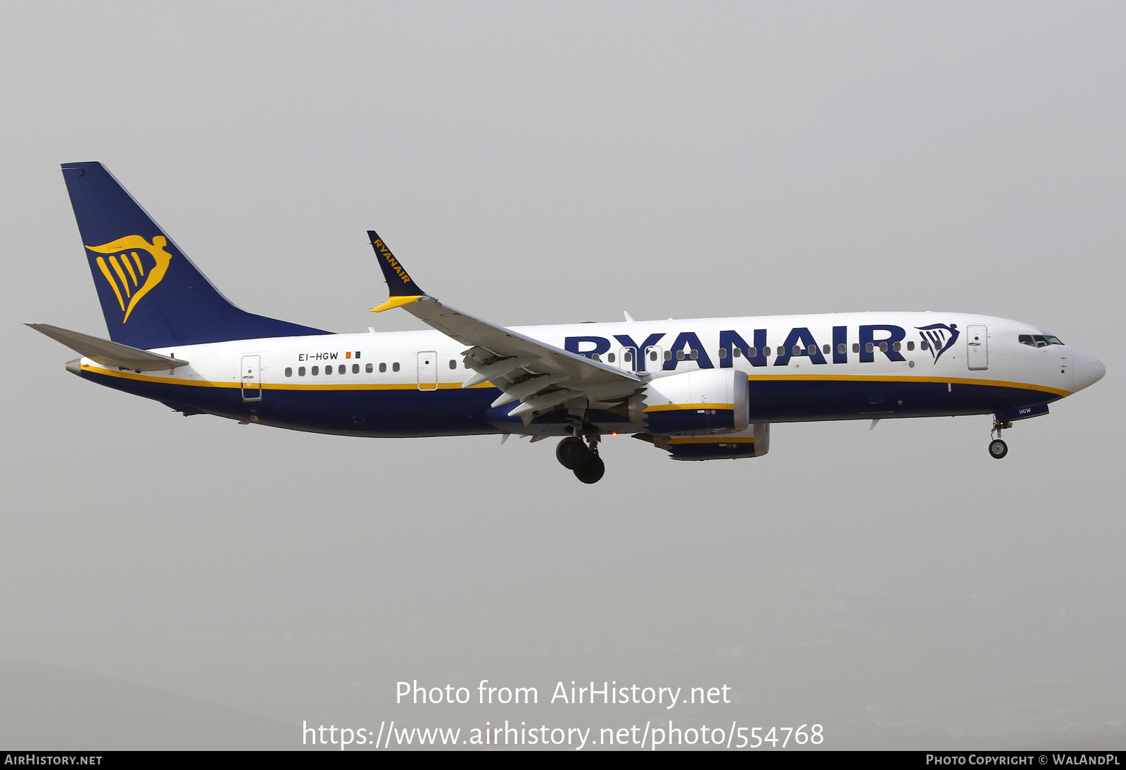 Aircraft Photo of EI-HGW | Boeing 737-8200 Max 200 | Ryanair | AirHistory.net #554768