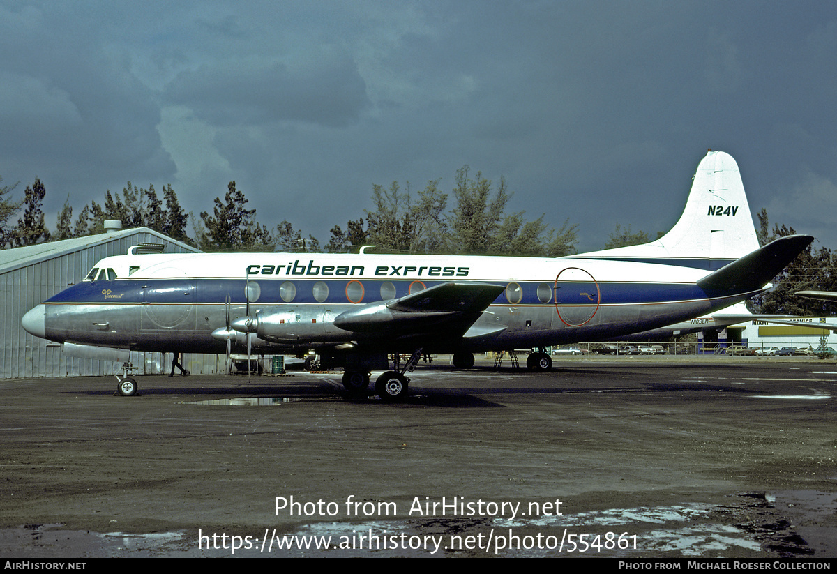 Aircraft Photo of N24V | Vickers 745D Viscount | Caribbean Express | AirHistory.net #554861